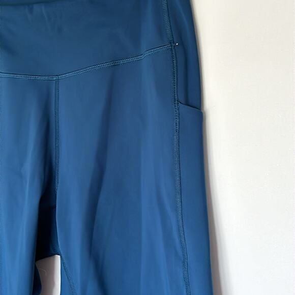 Tek Gear Womens Workout Leggings Size Medium 7/8 High Rise Teal Blue Athleisure - Picture 3 of 8